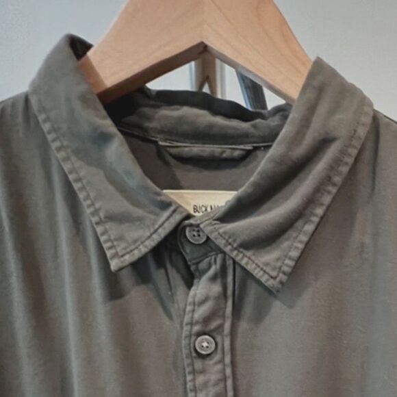 Buck Mason - DRAPED TWILL S/S ONE POCKET SHIRT - Green - Picture 3 of 6